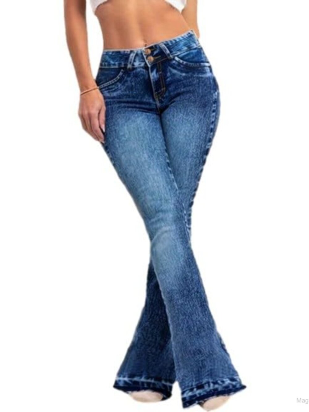 High Waisted Flare Jeans Bell Bottom Stretchy Denim Pants